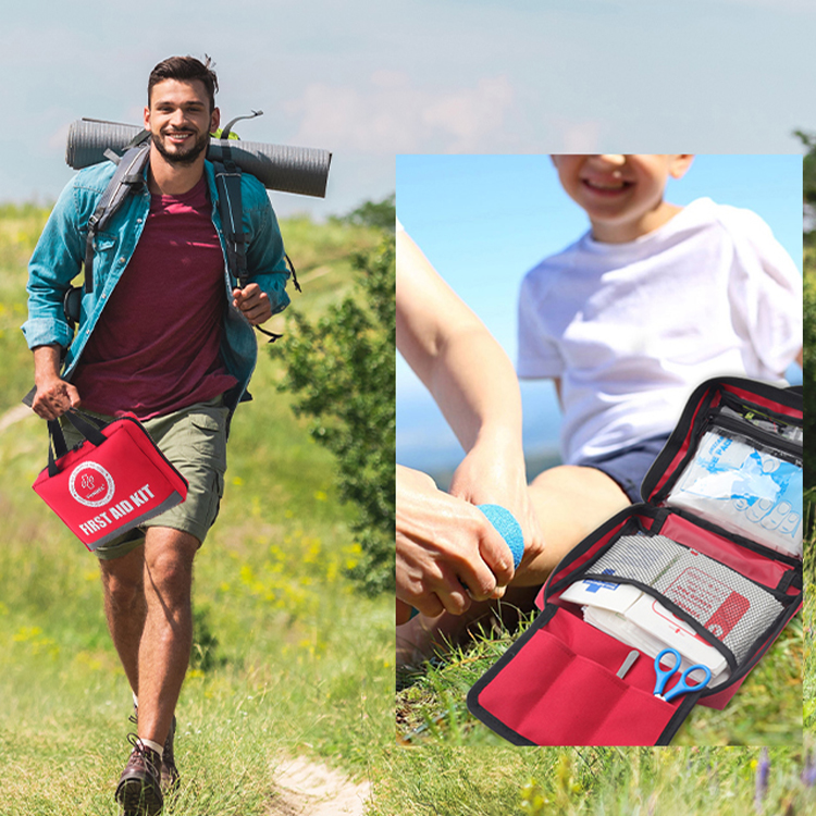 Großes Erste-Hilfe-Set, Premium-Notfall-Sets für Zuhause, Büro, Auto, Outdoor, Wandern, Reisen, Camping, Überleben, medizinische Erste-Hilfe-Tasche, Rot