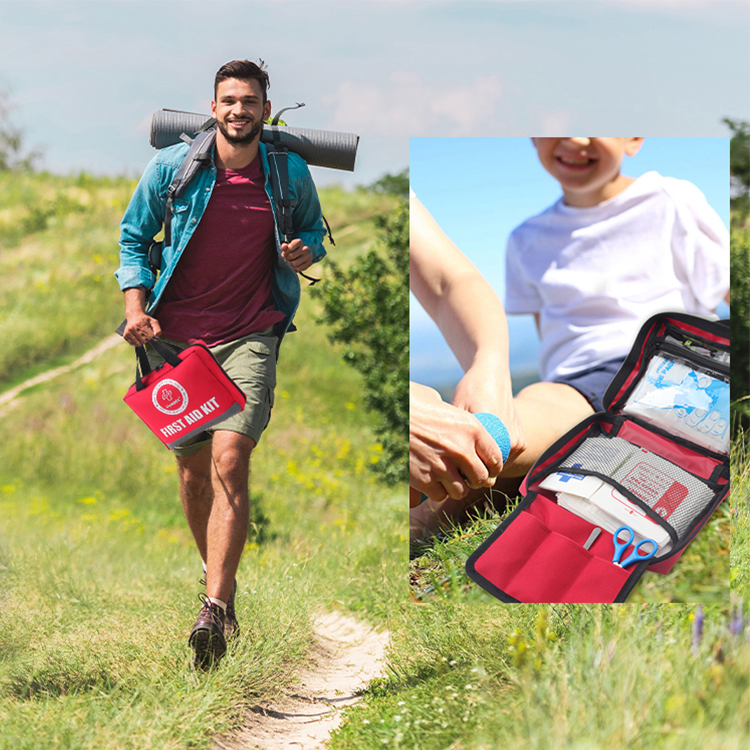 Professionelle rote Oxford-Erste-Hilfe-Ausrüstung, medizinische Tasche für Zuhause, Auto, Arbeit, Notfall, Camping, Jagd und Outdoor-Wandern